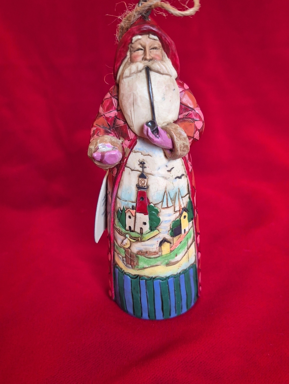 Hand-Painted Red Santa Jim Shore Holiday Ornament